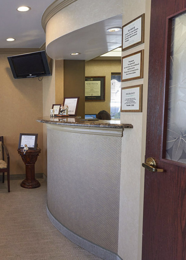 reception area in Precision Dental Center in Bayside, Queens